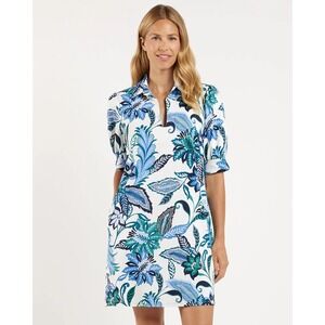Jude Connally Emerson Mini Dress Falling Floral Cream Puff Sleeve Pockets -S